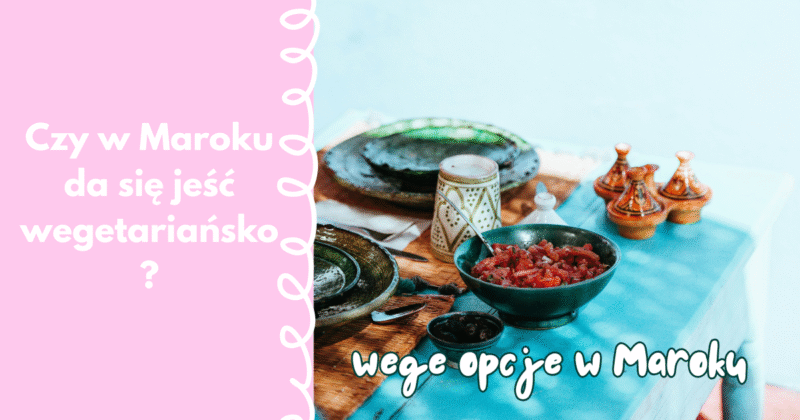 marokańskie jedzenie wegetariańskie na stole w tradycyjnej ceramice