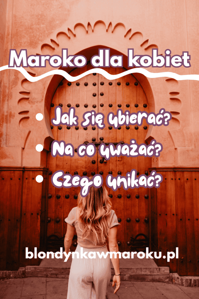 Maroko dla kobiet, kobieta w Maroku na tle marokańskich drzwi